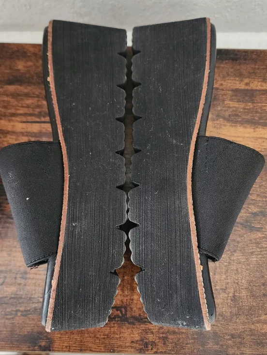 Black Platform Slide Sandals - Y2K Style Size 8.5 - Picture 3 of 3